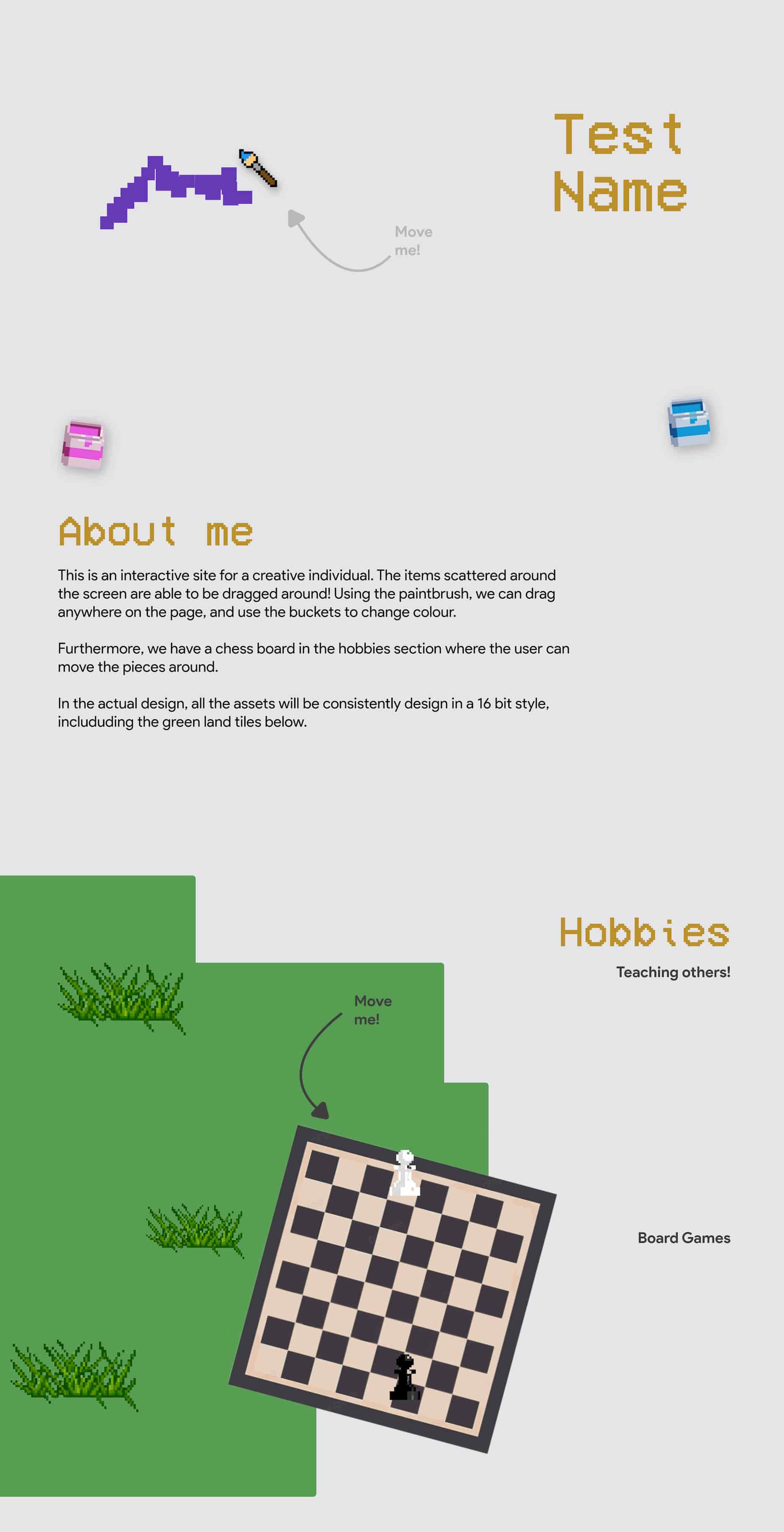 Initial mockup for pixel canvas page